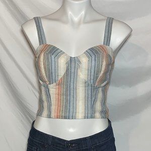 Charlotte Russe Striped Cropped Top,‎ Small